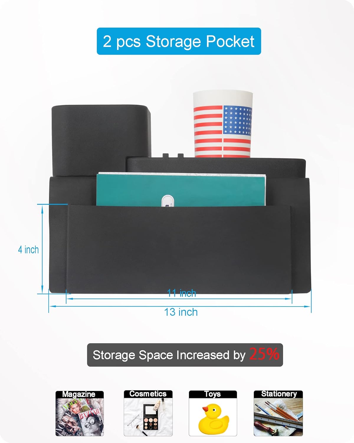 Silicone Couch Cup Holder, VIENFUT Anti-Spill Anti-Slip Sofa Armrest Tray BPA-Free, Dirt-Resistant Silicone Couch Arm Tray for Remote, Snacks, Cellphone and iPad, Gift for Family, Friend (Black)