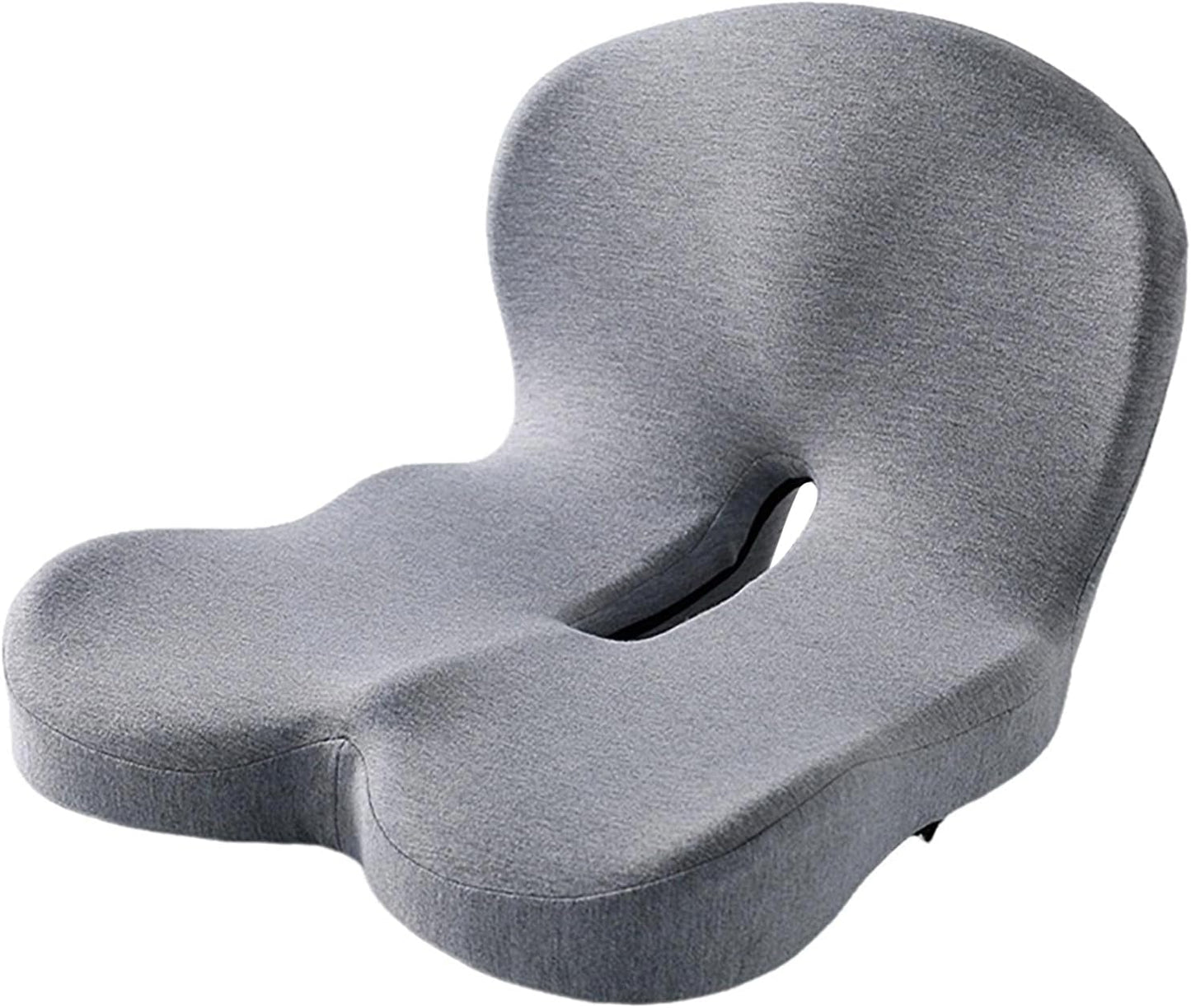 Memory Foam Office Chair Cushion, L-Shaped Integrated Seat Cushions, Chair Seat Cushion for Lower Back Tailbone Protection, Lumbar Support (Dark Gray)